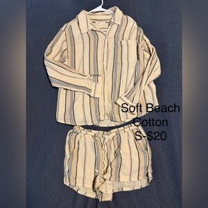 Soft Beach Cotton Striped Kids Pajamas